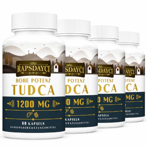 TUDCA de alta dosis (1200 mg por porción), 240 cápsulas – sales biliares de ácido tauroursodesoxicólico, suplemento alimenticio para el hígado | sin OMG, sin gluten
