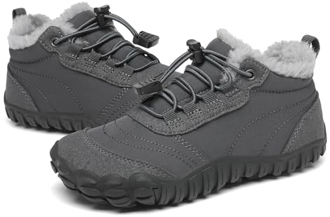 Botas de Nieve Niño Barefoot Zapatillas Niña Cómodas y Abrigadas Antideslizante Botas de Invierno Gr.31