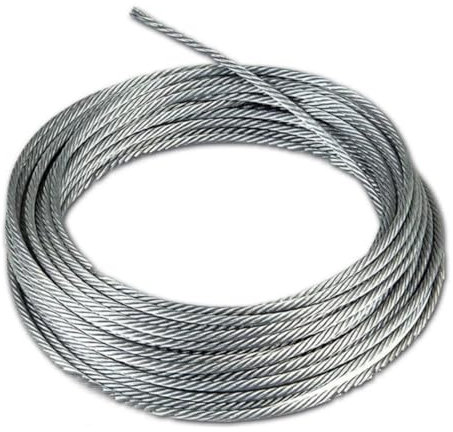 HOUSON Corda metallica da 10 m, 6 mm, 7 x 19, filo di tensionamento, corda in acciaio PVC, guaina per stringa di sospensione, filo per bucato