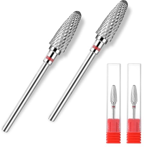 Sibba Punte Da Trapano In Carburo Per Unghie 2 Pezzi Per Rimuovere Gel Acrilici Duri 3/32 Pollici Punte Professionali A Cono In Tungsteno Rapidamente E In Modo Sicuro Per Unghie Punte Da Trapano