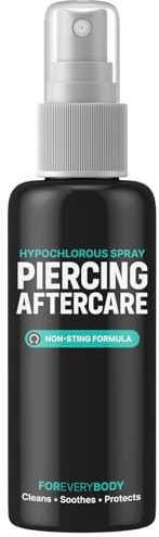 Piercing Cleaning Solution 100ml – Hypochlorous Acid Solution for Nose, Ear & Body Piercings – Antibacterial Wound Cleaner – Gentle Saline Spray for Daily Healing & Bump Protection