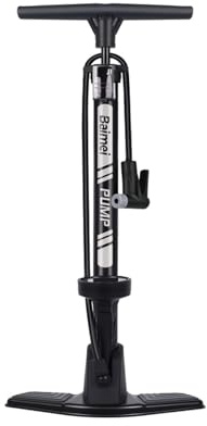 AOIQTTJNB Cykelpump med dubbelventil och 2 adaptrar – högtrycksluftpump upp till 12 bar/180 PSI – universell för Dunlop, Presta, Schrader ventiler – fotpump för cyklar, elcyklar med mera