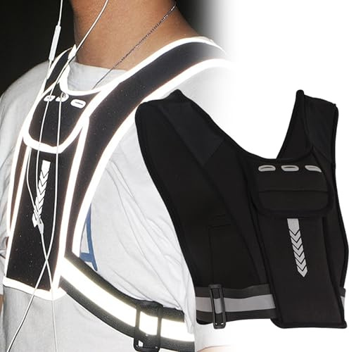 SYXLS Portatelefono Con Gilet Tascabile Sul Petto, Una Tasca Con Gilet Da Corsa, Tasca Sul Petto Riflettente, Cintura In Vita Leggera, Eggero e Attraente, Borsa Toracica Da Trekking