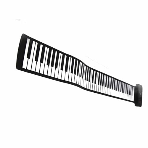 Rulla Upp Tangentbord Piano, Rulla Upp Piano med Pekkontrollpanel Silikon 88 Tangenter Rulla Upp Pianotangentbord Handrulle Piano Pedagogisk Vikbar Piano för Nybörjare Lärande (88 nycklar på engelska)