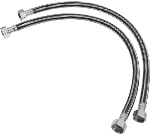 SEWACC 2 Pièces Tuyau Flexible de Raccordement Acier Inoxydable Lot pour Robinet Évier Chauffe Eau Connexion Étanche Durable Sans Pliage Écrasement