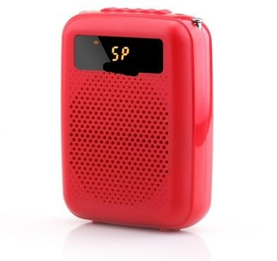 Amplificador de Voz, Amplificador de voz con cable de 12 W, radio FM, tarjeta TF, disco U portátil for escuela de profesores, rojo