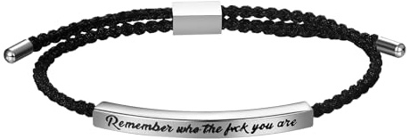 OIDEA Unisex Armband geflochten mit Gravur: Mit Gravur Don't let The Hard Days Win Remember who The Fuck You Are Motivationsschmuck verstellbar Handgelenk Geschenk für Damen Herren Gold Silber