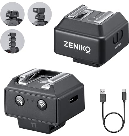 ZENIKO T1 2.4G Wireless Mini Flash Trigger for Canon Nikon Sony DSLR Cameras Wireless Flash Trigger Transmitter and Receiver for Camera Flashes，Tiny Trigger,Full Light Control