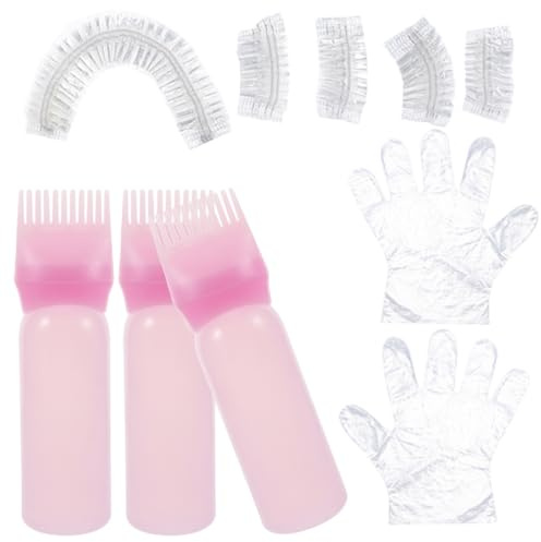 VILLCASE Kit de Coloración del Cabello Guantes y Gorro de Plástico Presa Rosa Profesional para Aplicación, Adecuado para Uso en Casa o Salón para Uso en Casa o Salón