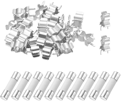 QUARKZMAN 10Pcs 1.5A 250V Fusible Céramique Rapide | 1.5Amp Cartouche Fusibles Rapides 5x20mm Avec 20Pcs Pinces