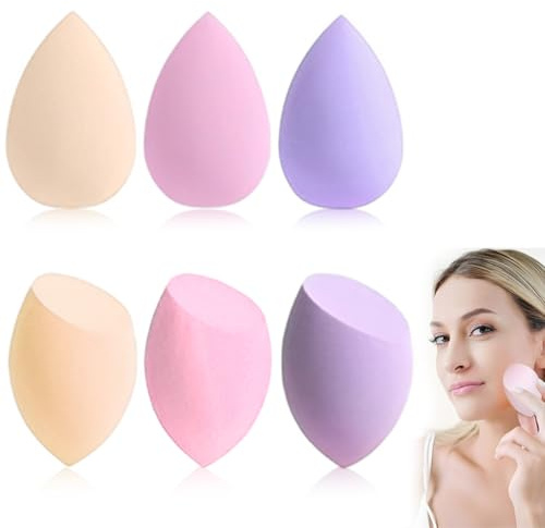 Androxeda 6 Pièces Beauty Blender, Éponge Fond De Teint Éponges Maquillage Pour Fonds De Teint, Poudres Liquides, Etc