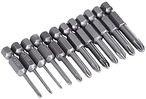 Gasea 12pcs 50mm 1/4 inch Hex Shank Magnetic Cross Head Screwdriver Bits Phillips Screw Screwdriver Set