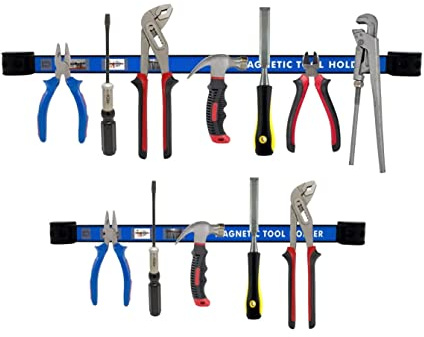 PrimoCraft 2x Magnet Werkzeugleiste 65 und 50 cm - Werkzeug Magnetleiste 2er Set extra starke Wand Magnetschienen inkl. Montagematerial Karbon Stahl Magnethalter
