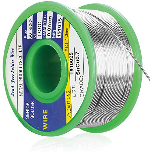 Lötzinn, Bleifreies Lot mit Kolophonium Kern (Sn99,3 Cu0,7/0,8mm,100g)