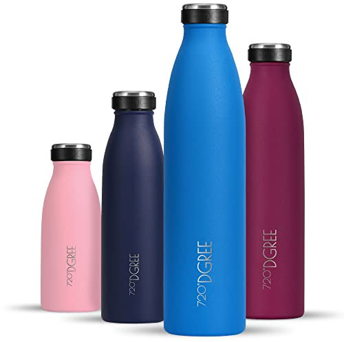 720°DGREE Edelstahl Trinkflasche “milkyBottle” - 1L - BPA-Frei, Auslaufsicher, Kohlensäure geeignet - Thermosflasche für Sprudel, Sport, Uni, Schule, Fitness, Outdoor, Camping