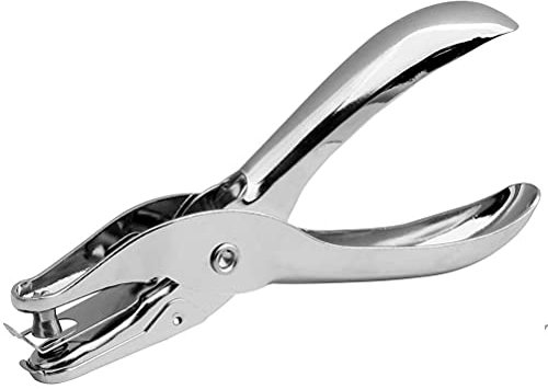 Jieddey Hole Punch,One Hole Pliers Metall Handheld 1 Hole Single Puncher Paper Stainless Steel Hole Puncher Tool for DIY Craft Office School and Home Silver