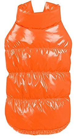 Herbst Winter Haustier Hunde Katzen Daunenjacke, Hund Mantel Verdickung, Wasserdicht Fleece gefüttert Warme Winterjacke Hunde Bekleidung für Teddy, Yorkshire Terrier, Chihuahua, Pommern Orange XS