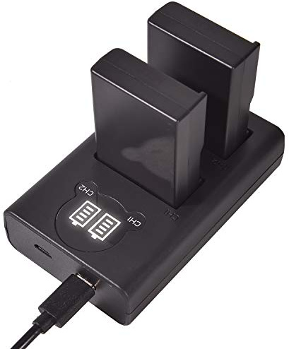 DSTE EN-EL9 Battery (2-Pack) and Dual Charger Compatible with Nikon D40 D40x D60 D3000 D5000