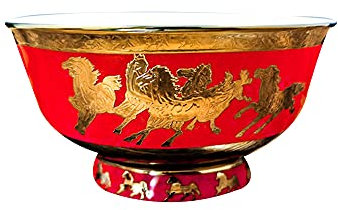XXSC-ZC Keramische Getreideschale, Salatfrucht-Gebäckschale, Milch-Tee-Schüssel und Weinschale Reisschale, chinesische Keramikschale,Rot