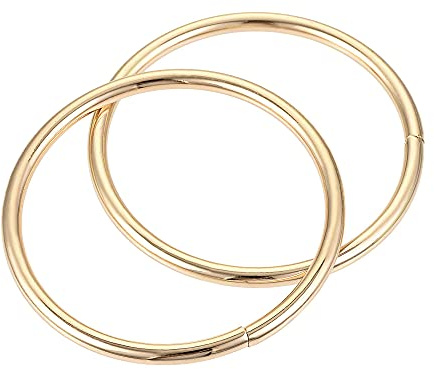 sourcing map 2 Stück O Ringe 2(50mm) Metall für Riemen Taschen Gürtel DIY Handwerk Gold Ton