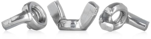 YoiYee M10 Wing Nut, 304 Stainless Steel (A2-70), DIN 315 Metric Coarse Thread, Pack of 10