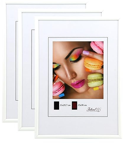 IDEAL TREND New Lifestyle Set Bilderrahmen Wanddeko Collage Poster Rahmen 2er 3er 5er Pack: Farbe: 3er Pack Weiß | Format: 29,7x42 DIN A3