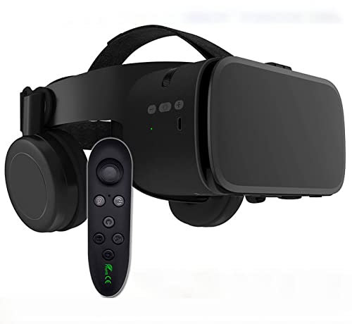 Gafas Realidad Virtual Pantalla Completa Gafas 3D VR con Control Remoto, Gafas Estéreo Originales 3D VR para iPhone 14 13 12 11 Pro Mini X R S MAX Samsung Galaxy Juego Realidad Virtual para Teléfonos