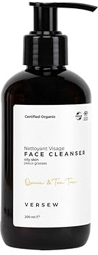 Versew Bio Vegan Reinigendes und revitalisierendes Gesichtsreinigungsgel Gesichtsreiniger - Gel Reiniger & Make Up Entferner - gegen Pickel, Mitesser & Reduziert Unreinheiten (Ölige Haut)