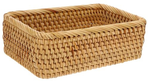 Cabilock Körbchen Organizer Aus Rattan Für Kleinigkeiten Leicht Und Elegant Als Aufbewahrungsbox Oder Schreibtischdekoration Kleiner Haushaltskorb