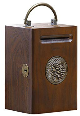 ETomey Sparschwein, Spardose, Holz-Münzbank for Jungen und Mädchen, handgeschnitzt, dekoratives Andenken, Bargeld und Münzen, Dekor-Spardose for Kinder (Farbe: Braun) (Farbe: Braun) (Color : Bruin)