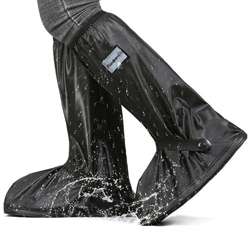flintronic Couvre Chaussure Impermeable Réutilisables, Couvre Chaussure Impermeable Hommes Femmes, Surchaussures Imperméables Vélo Réfléchissants avec Fermeture Éclair Antidérapant