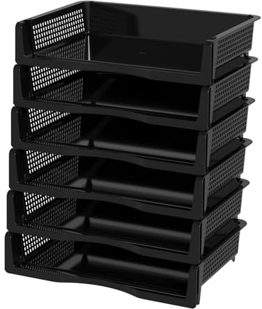 Ikando A4 Letter Trays, 6-Tier Stackable Document Organiser