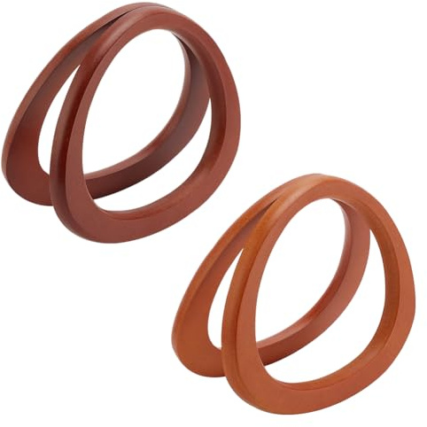 PH PandaHall 4 PZ Manico per Borsa A Forma di D Manico per Borsa in Legno Manici Decorativi di Ricambio per Cannucce Estive Borse da Spiaggia Realizzazione di Borse all'Uncinetto in macramè