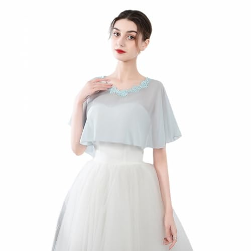 BESTORI Damen Schal Elegant Chiffon Stola Lace Boleros für Abendkleid Hochzeit Braut Brautjungfern Cape