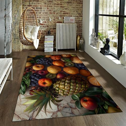HOBBOY Sommer Obst Bereich Teppiche Bunte Badezimmer Teppiche Landhausstil Küchenteppich Klassenzimmer Teppich Moderner Bauernhaus Teppich Waschküche Teppich 120 x 180 cm