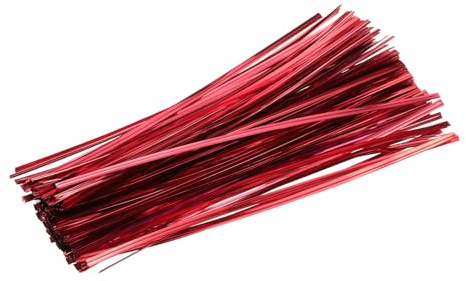 sourcing map 300 Pcs Metal Twist Ties, 8 Reusable Bag Twist Ties for Packaging Bakery Cake Candy Coffee Bags Wedding Party Favor Supplies, Red