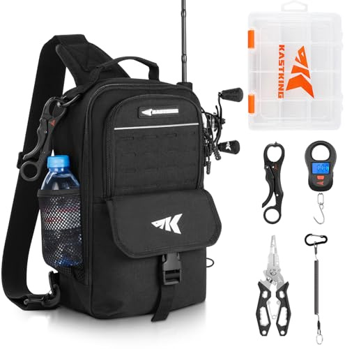 KastKing Everyday Essential Fishing Sling Bag & Tool Set, Fishing Scale & 3500-Tackle Box Waterproof, 7 Fishing Pliers, Lip Gripper - Fishing Gear and Gift for Men