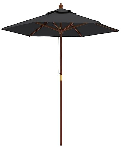 Hovothy Gartenschirm Balkon-Sonnenschirm Marktschirm Hochwertigen Parasol Terrassenschirm Strandschirm Stilvollen und Praktischen Design UV-beständigem Schirmdach Schwarz 196x231 cm
