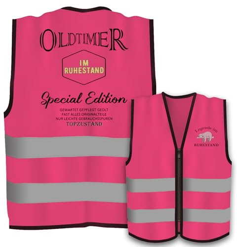 Retirement Gift Men Women, Vest as Retirement Gifts for Men, Funny Pensioner Gift, Funny Gifts for Men, Retirement Joke Item Costumes, Farewell Gift Colleagues, Rose Red_OLDTIMER, One Size