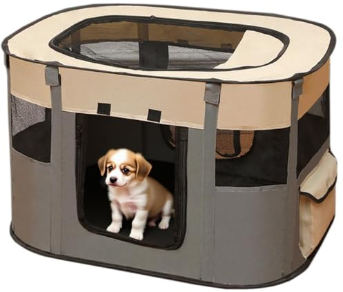 Recinto per Cani 70 x 55 x 40 cm, Recinto per Gatti da Interno Pieghevole, Anche per Esterno, Box Traspirante Portatile per Gatti Conigli Cuccioli
