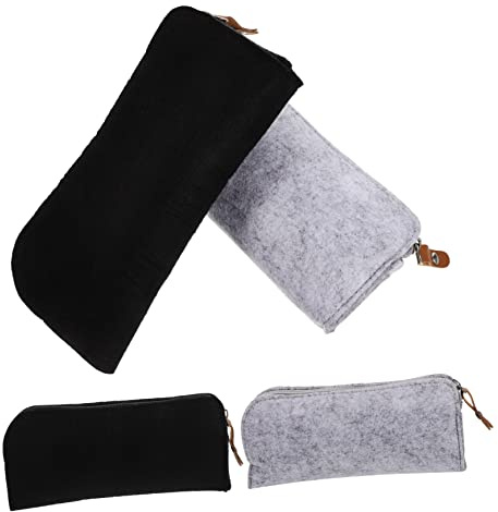 Artibetter 4 Stück Federmäppchen Kinder Großes Fassungsvermögen Filz Stiftetasche mit Reißverschluss Handlicher Schreibwaren Organizer für Schule und Unterwegs