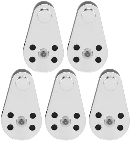 DHYAWUER Rullo della Puleggia di Sollevamento del Metallico di Sollevamento della Ruota di Rimorchio del Blocchetto della Puleggia 'Acciaio Inossidabile M25 di 5PZ