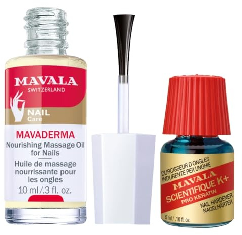 Mavala Mavaderma & Mavala Scientifique K+ – Set of 2 Nail & Skin Care – Moisturizes, Repairs & Strengthens Brittle Nails, Dry Skin – Effective & Lasting Results