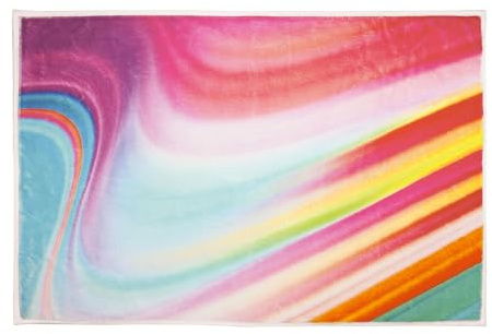 Kleine Wolke Badteppich Vibes Multicolor 50 x 80 cm | OEKO-TEX zertifiziert, besonders weich, rutschhemmende Unterseite, für Fußbodenheizung, maschinenwaschbar, 100% Polyester