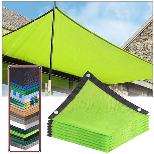 Toldo rectangular con ojales, 90 % de protección UV para jardín, patio, invernadero, gallinero y cochera, color verde afrutado (8 x 12 m)