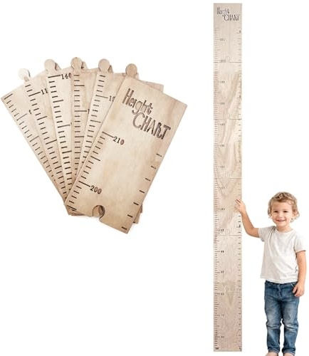 Messlatte Kinder Holz, Messlatte für Kinderzimmer, Messlatten KinderHölzernes Wandlineal, Dekoration & Weihnachtsgeschenke, Taufgeschenke, Kinder & Babys zum Geburt, Skala 60-210cm