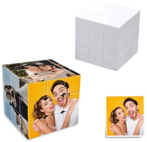 Cubo personalizzato con foto, puzzle 3D ruotabile con 6 immagini, cubo personalizzato, regali personalizzati per bambini, padre, madre, fidanzata, fidanzato
