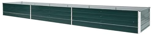 Trädgårdsbädd av galvaniserat stål 480 x 80 x 45 cm – robust rabatt för grönsaker och blommor, grön – perfekt för trädgård och balkong