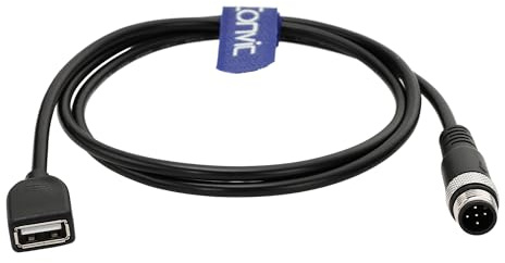 Eonvic Cavo dati industriale M12 5 pin A maschio a USB 2.0 femmina 480 Mbps ad alta velocità schermato IP67 impermeabile per apparecchiature/dispositivi di automazione 2 m