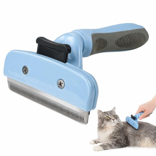 Shengxi Cepillo para Perros y Gatos Profesional, Pepillo Perro Quitapelo con Botón de Autolimpieza, Deslanador para Perros de Pelo Corto y Largo, Ideal para Eliminar el Pelo Suelto
